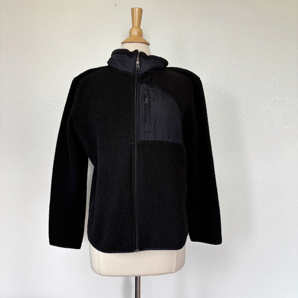 Avalanche Solid Black Fleece Jacket